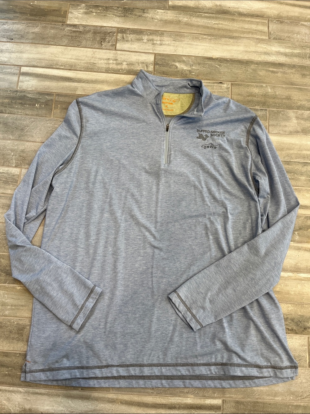 Orvis Heather Light Blue 1/4 Zip Performance Pullover